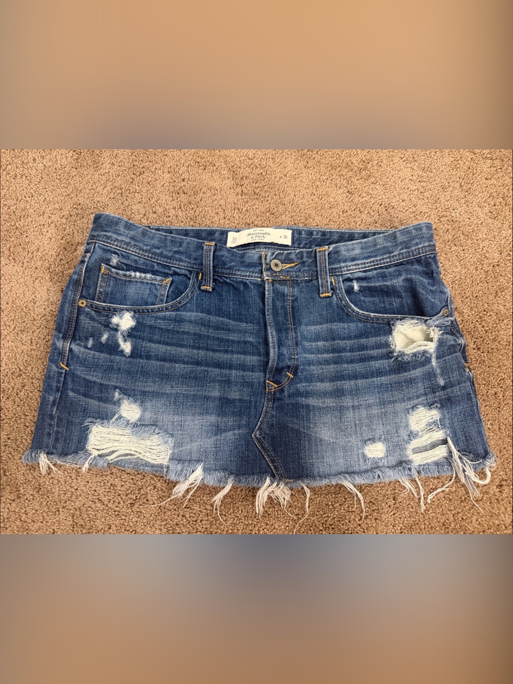 Abercrombie & Fitch Blue Denim Jeans with Contrast Stitching